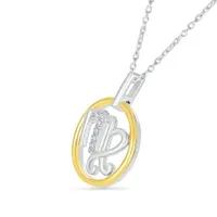 Sterling Silver & 10K Yellow Gold Diamond Virgo Pendant