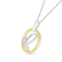 Sterling Silver 10K Yellow Gold Leo Diamond Pendant