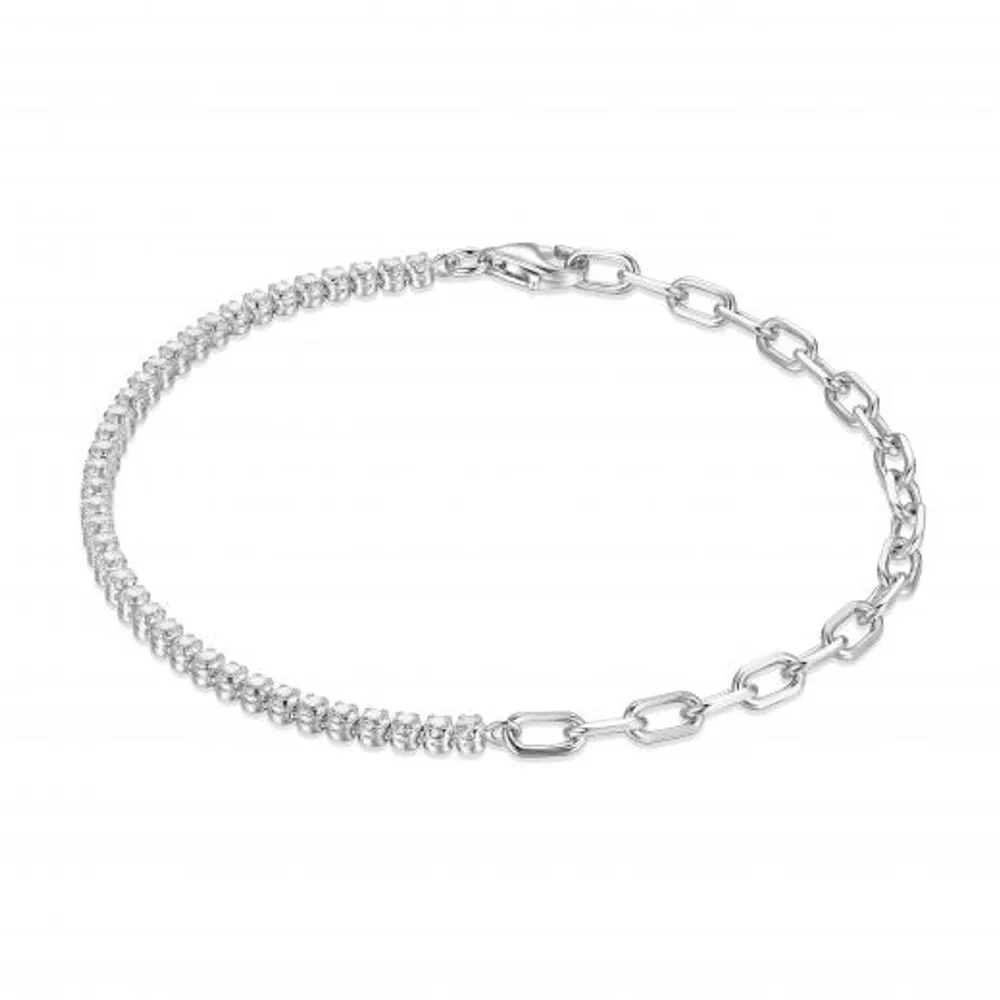 Reign Half and Half Tennis Link Chain Bracelet