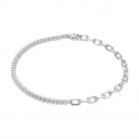 Reign Half and Half Tennis Link Chain Bracelet