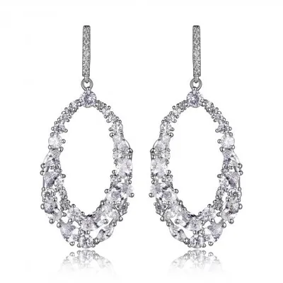 Reign Oval Cluster Earrings