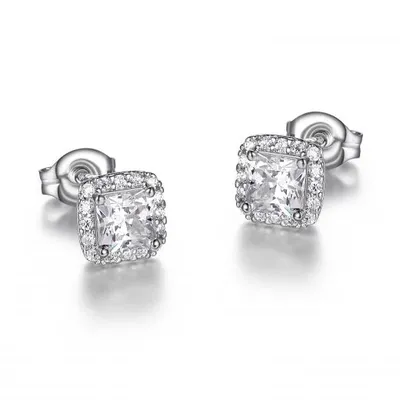 Reign Square Halo Earrings