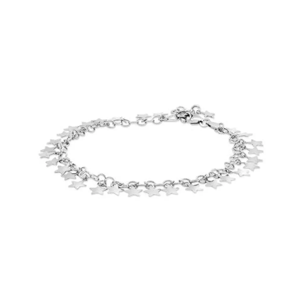 Sterling Silver 7.5" Star Bracelet