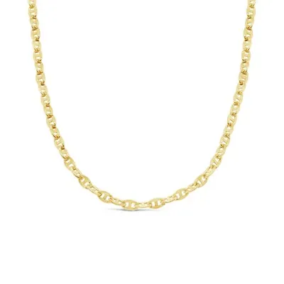 10K Yellow Gold 18" 2.60mm Semi Solid Concave Anchor Chain