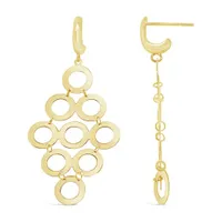 10K Yellow Gold Geometric Drop Earrings