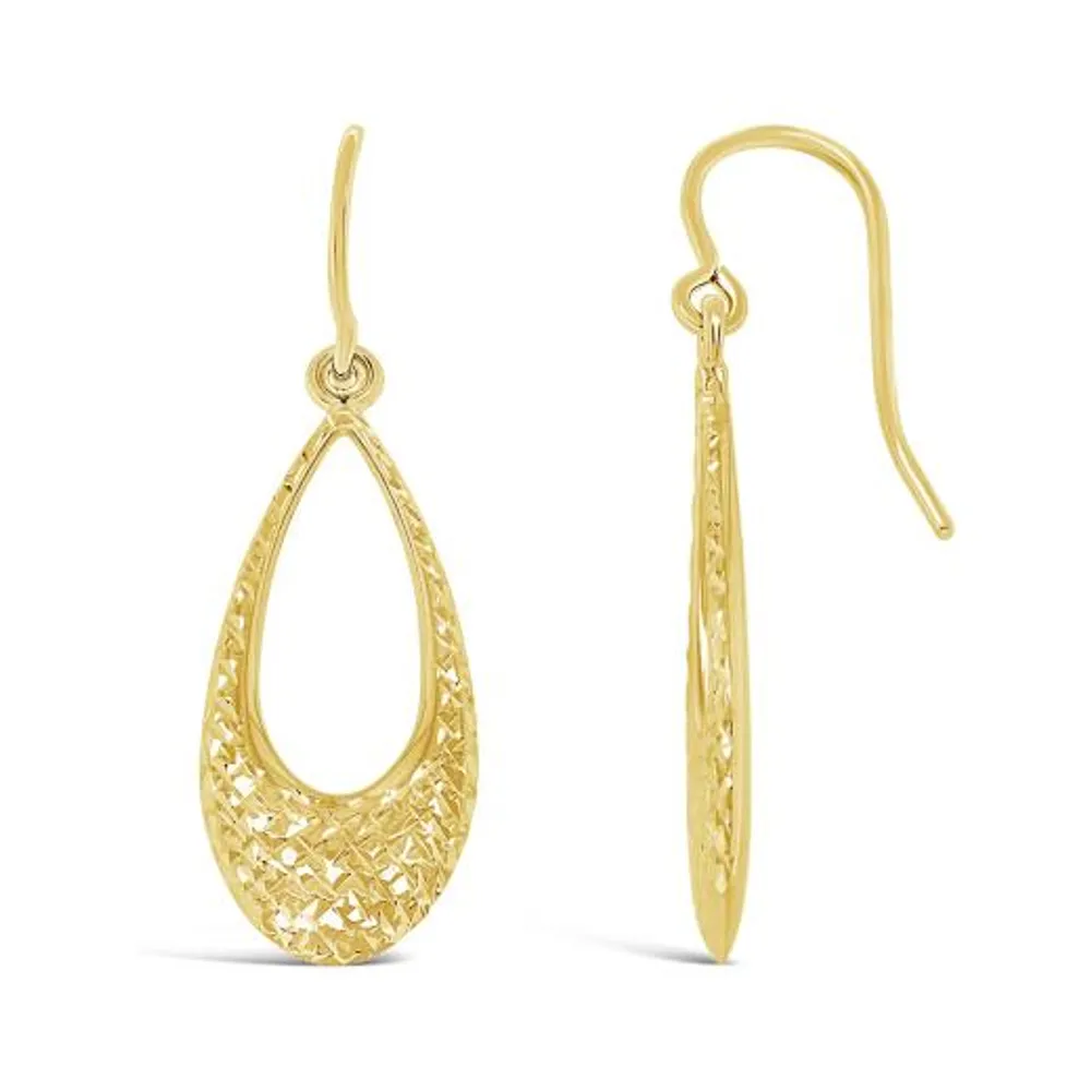 10K Yellow Gold Open Tear Drop Earrings