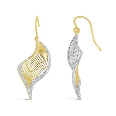 10K Yellow & White Gold Drop Earrings