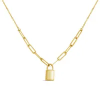10K Yellow Gold 18" Heart Lock Necklace