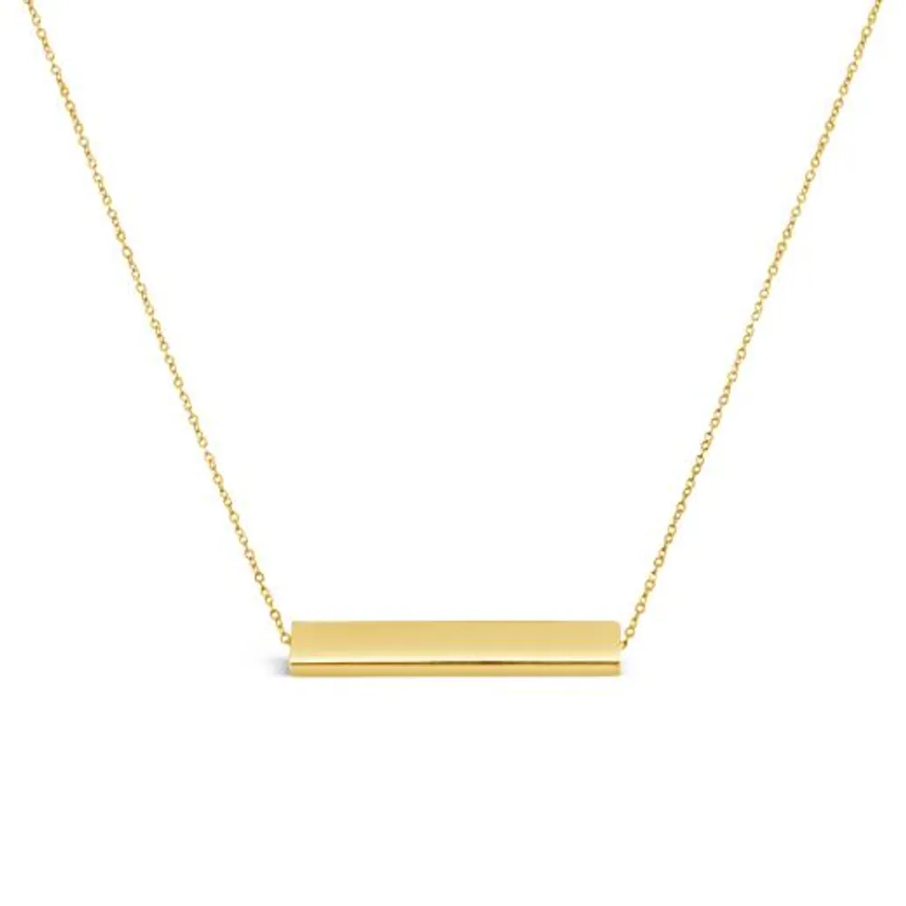 10K Yellow Gold 18" Gold Bar Necklace