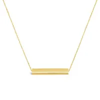 10K Yellow Gold 18" Gold Bar Necklace