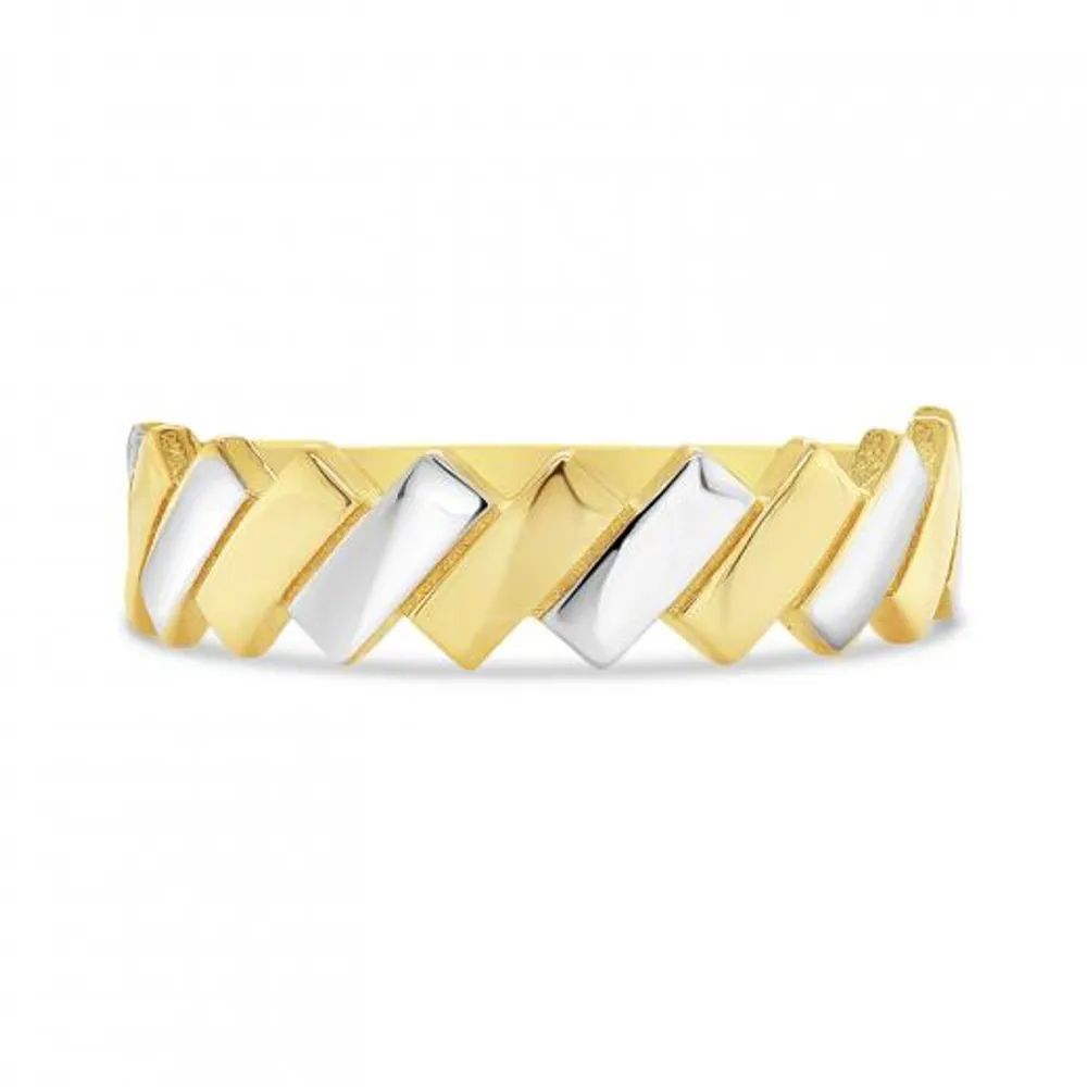 10K Yellow & White Gold Bar Ring