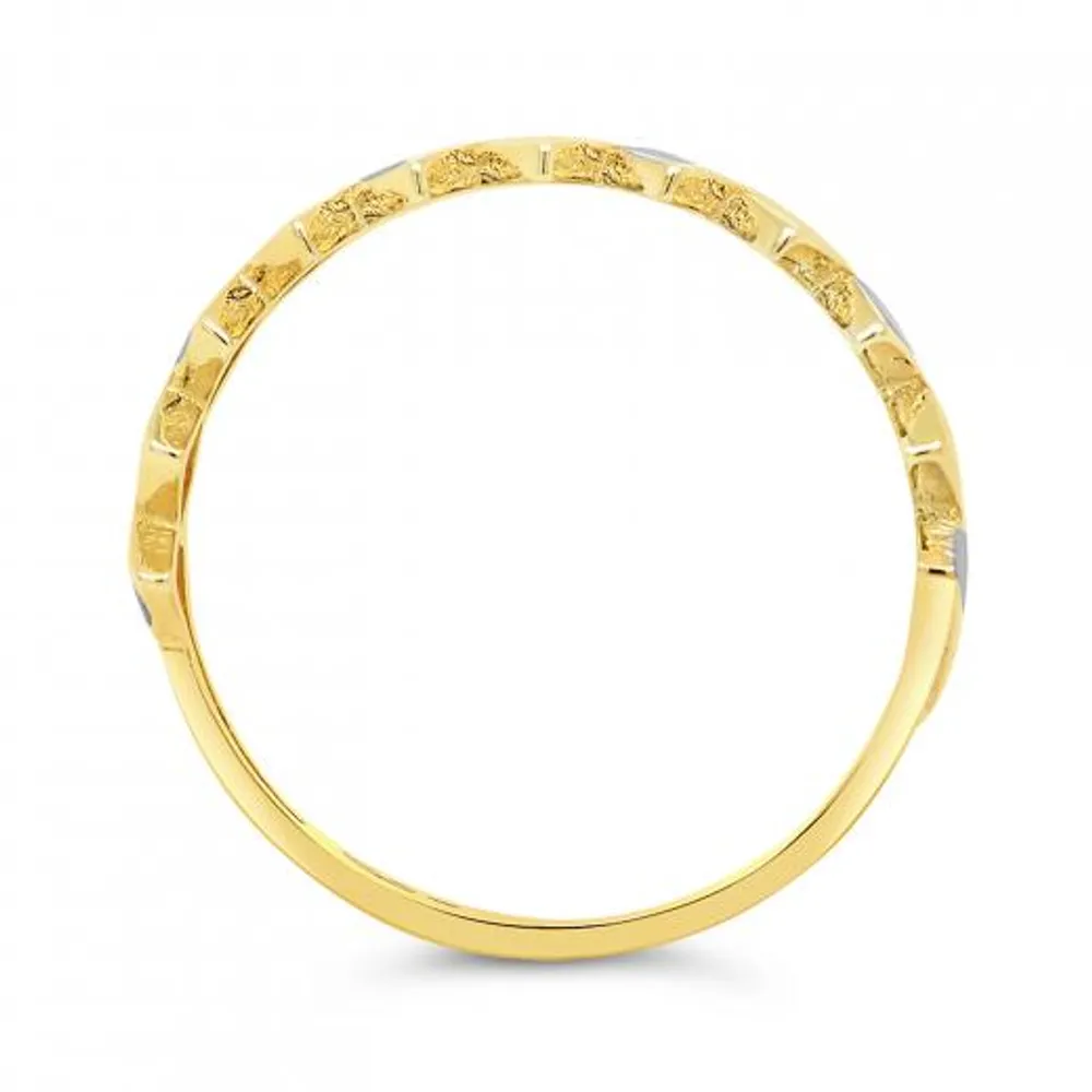 10K Yellow & White Gold Bar Ring