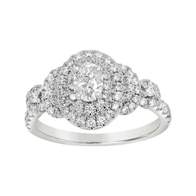 Diamond Revelations 14K White Gold 0.95CTW Oval Diamond Bridal Ring