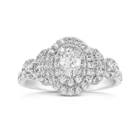 Diamond Revelations 14K White Gold 0.95CTW Oval Diamond Bridal Ring