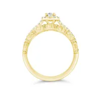 Diamond Revelations 14K Yellow Gold 1.00CTW Oval Diamond Bridal Ring