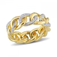 Julianna B Yellow Plated Sterling Silver 0.25CTW Diamond Link Ring