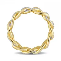 Julianna B Yellow Plated Sterling Silver 0.25CTW Diamond Link Ring