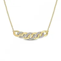 Julianna B Yellow Plated Sterling Silver 0.15CTW Diamond Link Necklace