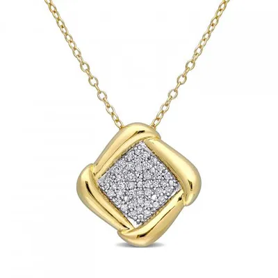 Julianna B Yellow Sterling Silver 0.20CTW Diamond Cluster Pendant