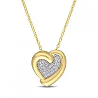 Julianna B Yellow Plated Sterling Silver 0.15CTW Diamond Heart Pendant