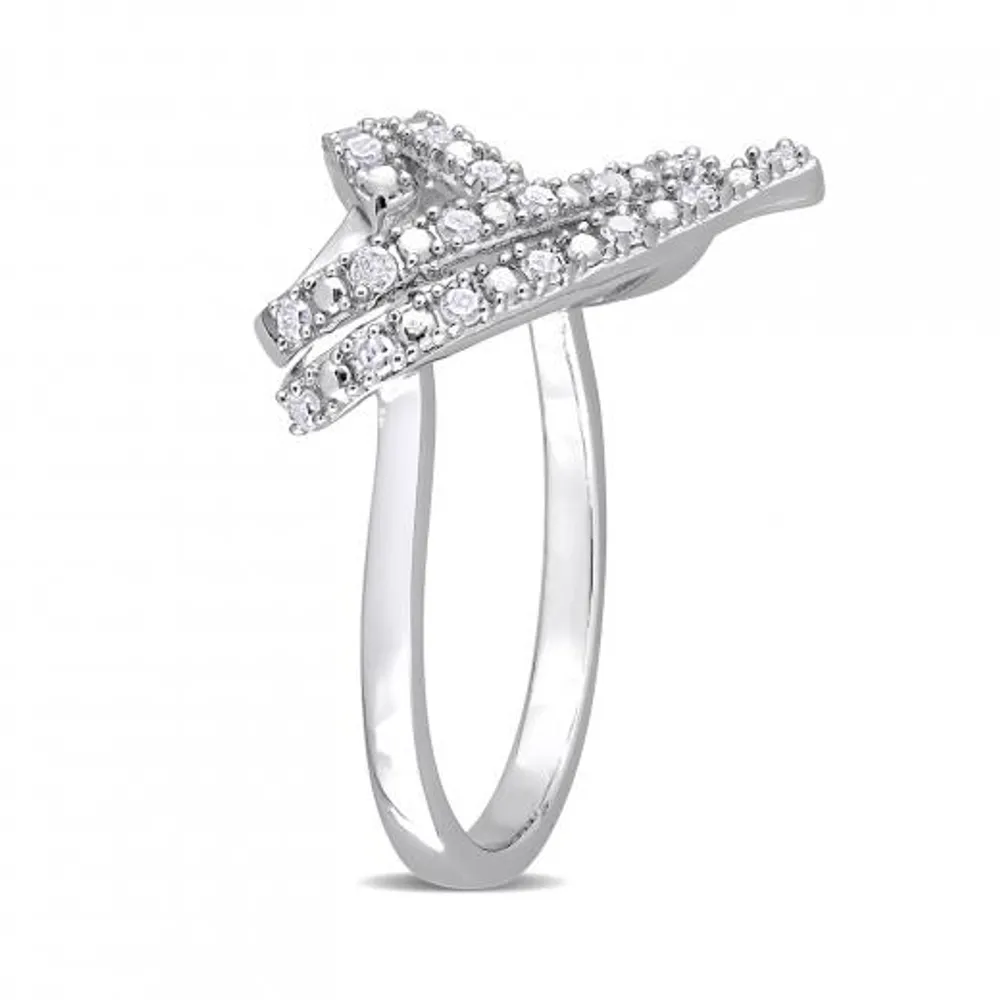 Julianna B Sterling Silver 0.20CTW Diamond Heart Ring