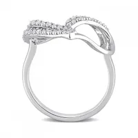 Julianna B Sterling Silver 0.20CTW Diamond Heart Ring