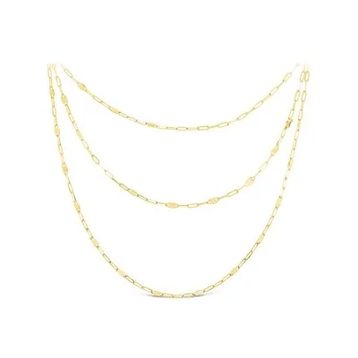 10K Yellow Gold 18" Layered Paperclip Necklace