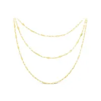 10K Yellow Gold 18" Layered Paperclip Necklace