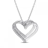 Julianna B Sterling Silver 0.20CTW Diamond Heart Pendant