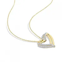 Julianna B Yellow Plated Sterling Silver 0.20CTW Diamond Heart Pendant