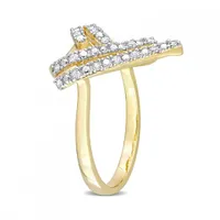 Julianna B Gold Plated Sterling Silver 0.20CTW Diamond Heart Ring