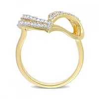 Julianna B Gold Plated Sterling Silver 0.20CTW Diamond Heart Ring