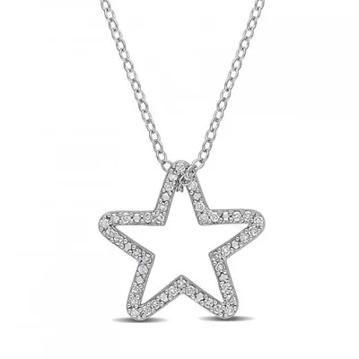 Julianna B Sterling Silver 0.20CTW Diamond Star Pendant