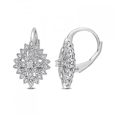 Julianna B Sterling Silver 0.20CTW Diamond Earrings