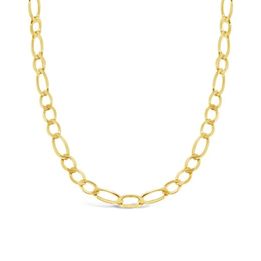 10K Yellow Gold 4.35mm 22" Superflat Figaro Chain