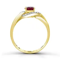 10K Yellow Gold Ruby and Diamond Ring