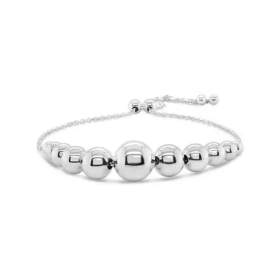 Sterling Silver Ball Link Bolo Bracelet