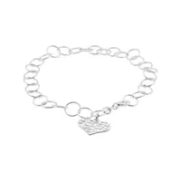 Sterling Silver Heart Charm Bracelet