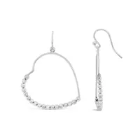 Sterling Silver Heart Drop Earrings