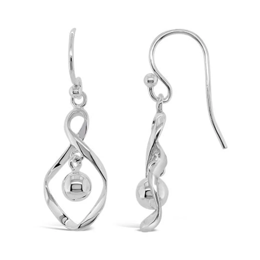 Sterling Silver Infinity Ball Drop Earrings