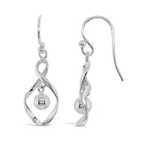 Sterling Silver Infinity Ball Drop Earrings