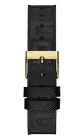 Guess Women's Black & Gold-Tone Logo Watch