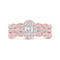 Diamond Revelations 14K Rose Gold 1.00CTW Oval Diamond Bridal Ring