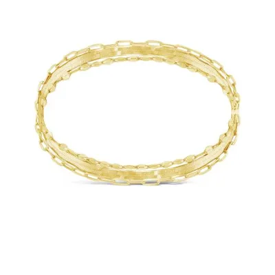 10K Yellow Gold 7"+ 1" Extension Layered Bracelet