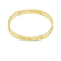 10K Yellow Gold 7"+ 1" Extension Layered Bracelet