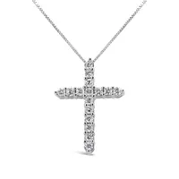 New Brilliance 14K White Gold Lab Grown 0.50CTW Diamond Cross Pendant