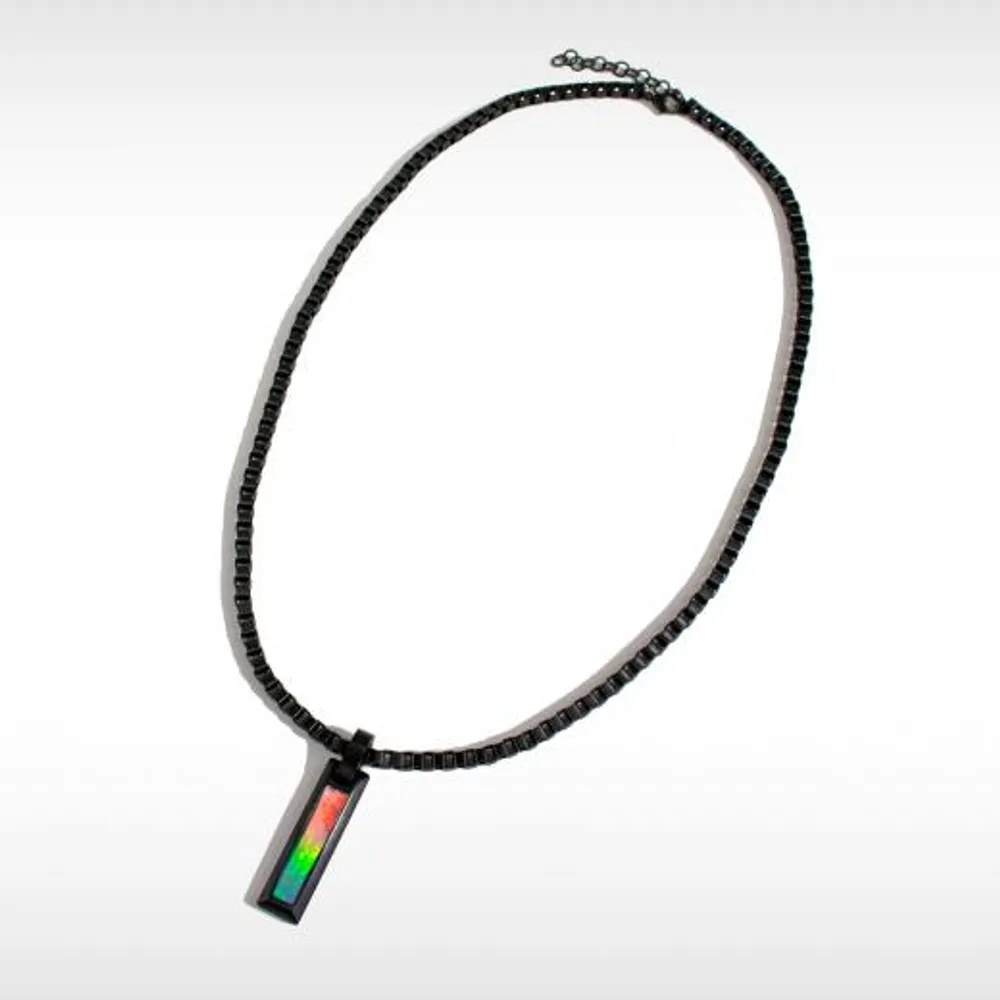 KORITE MIDNIGHT 22" Black Titanium Ammolite Pendant