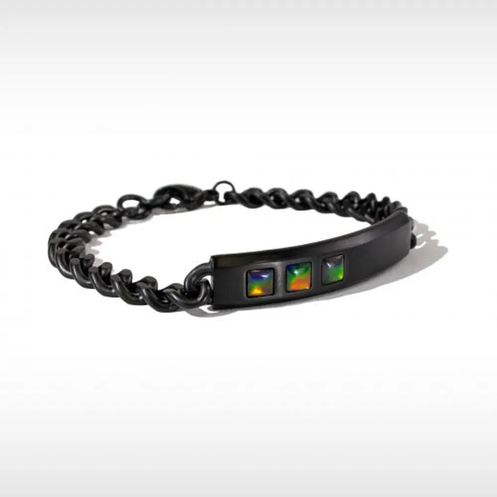 KORITE MIDNIGHT 8.25" Black Titanium Ammolite Bracelet