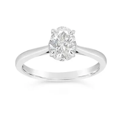 New Brilliance 14K White Gold Lab Grown 1.00CT Diamond Solitaire Ring