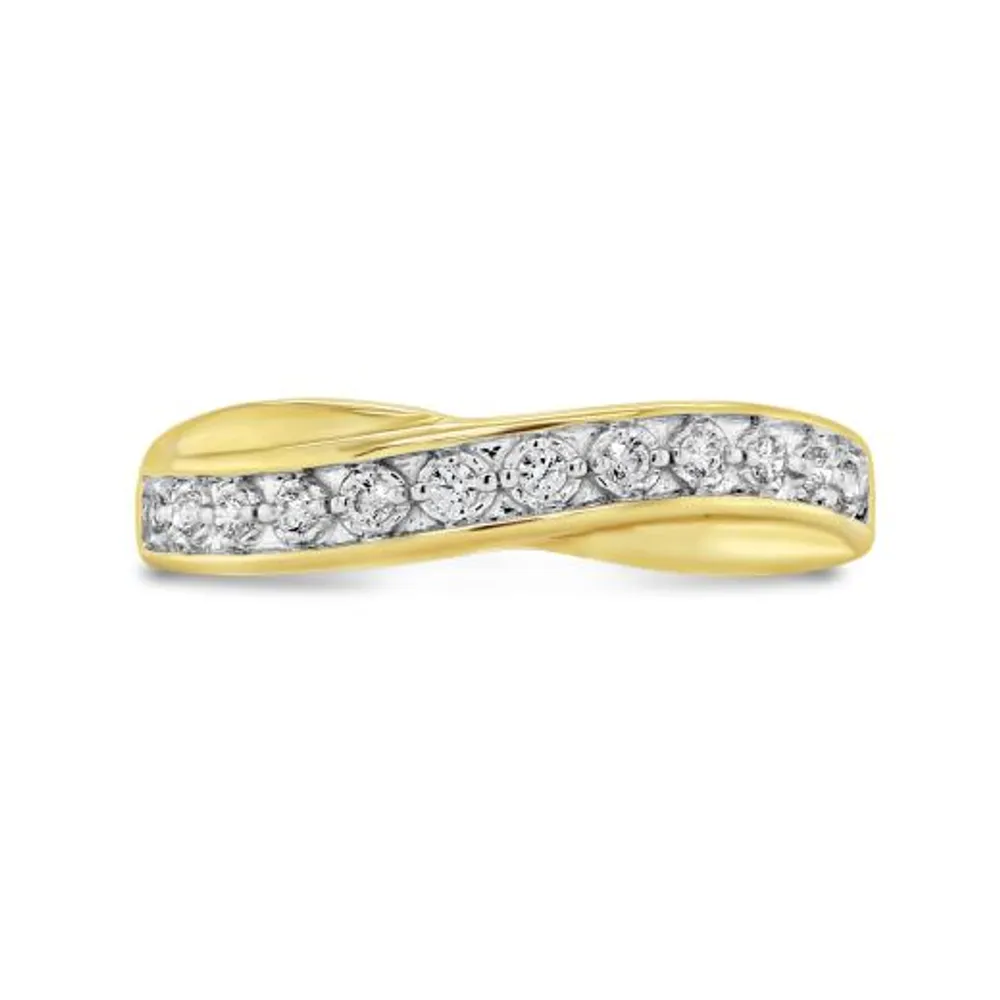 10K Yellow Gold 0.10CTW Diamond Band